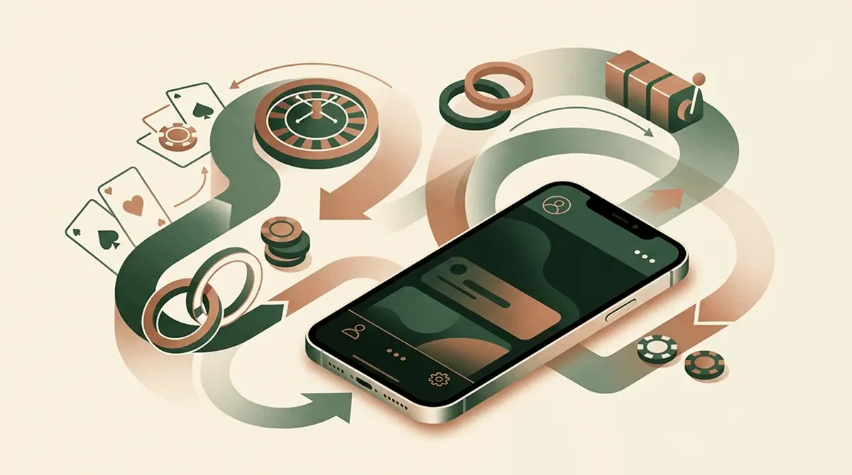 Editorial illustration representing mobile account access and verification