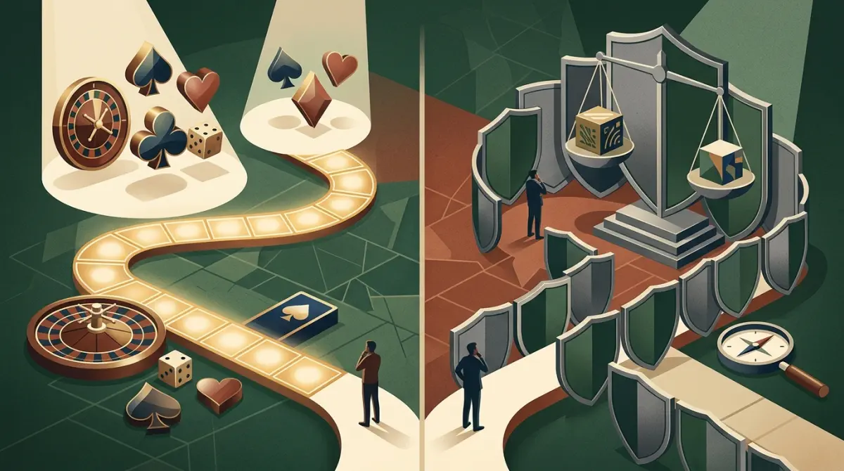 Editorial illustration comparing product convenience with regulatory scrutiny